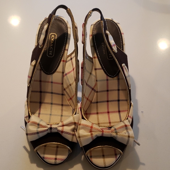 COACH wedges twirling cotton twill color: chestnut - Picture 2 of 6